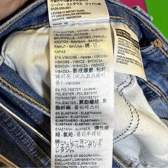 Levi's Blue Jean Shorts with Distressing. Size 25 High Rise. Excellent condition - Picture 7 of 9